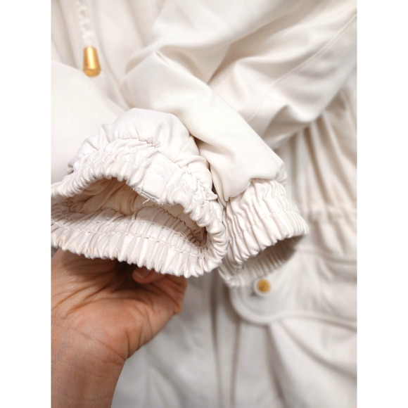 IZZI Rothschild FOX FUR Detachable Hood Parka Jacket Womens Size S Ivory Vintage - Picture 11 of 16